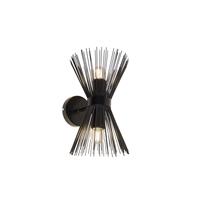 QAZQA Art Deco wandlamp zwart 2-lichts - Broom