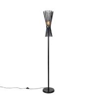 QAZQA Vloerlamp broom - Zwart - Modern - D 24cm