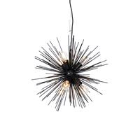 QAZQA Art Deco hanglamp zwart 6-lichts - Broom