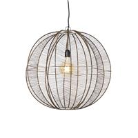 QAZQA Industriële hanglamp brons met zwart 60 cm - Dong