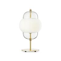 DESIGN BY US Shahin tafellamp, 3-lamps, dimbaar, glas, hoogte 43 cm