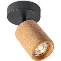 LED opbouwspot Cork - zwart / kurk