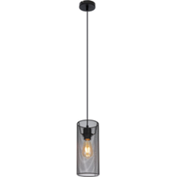 Globo Industriële hanglamp Augustin - L:12cm - E27 - Metaal - Zwart