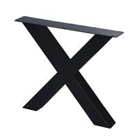 Furniture Legs Europe Zwarte stalen X tafelpoot voor buiten 72 cm (koker 10 x 10)