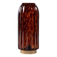 Ptmd Collection Landy Ronde Tafellamp  H30,5 x Ø12 cm  LED  Glas  Bruin