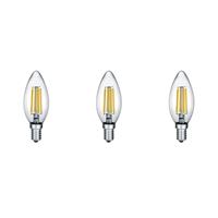 BES LED LED Lamp - Filament - Trion Kamino - Set 3 Stuks - E14 Fitting - 2W - Warm Wit-2700K - Transparant Helder - Glas