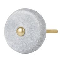 Xenos Meubelknop marmer rond - grijs/goud - ⌀4 cm