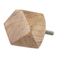 Xenos Meubelknop zeshoek - hout - 4x4 cm
