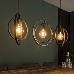 Hoyz Collection Hoyz - Industriele Hanglamp - 3 Lampen - Turn Around - Zwart