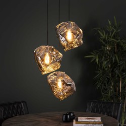 Hoyz Collection Hoyz - Hanglamp Rock Chromed - 3 Lampen - Industrieel - 50x50x150