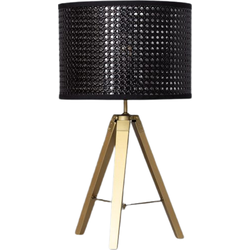 Bussandri Mediteraanse Tafellamp - - Mediteraans - E27 - L:29cm - Voor Binnen - Woonkamer - Eetkamer - Slaapkamer - Tafellampen - Zwart
