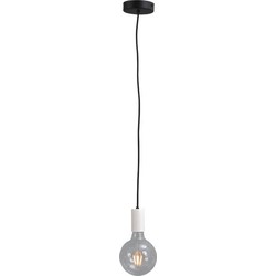 Masterlight Tess Hanglamp zwart 1 lichts aan pendel wit - Eigentijds Modern - 2 jaar garantie
