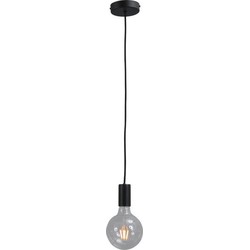 Masterlight Tess Hanglamp zwart 1 lichts aan pendel zwart - Eigentijds Modern - 2 jaar garantie