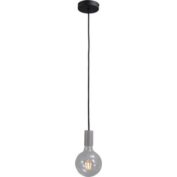 Masterlight Tess Hanglamp zwart 1 lichts aan pendel beton - Eigentijds Modern - 2 jaar garantie