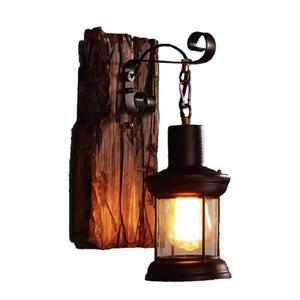 huismerk Vintage oude droge boom kleur hout muur lamp Cafe Bar Loft licht