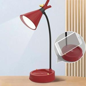 huismerk GIVELONG Forest Bird LED Touch Usb Tafellamp met mobiele telefoonhouder slaapkamer nachtlamp (GL361-1 Rood)