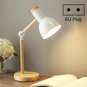 huismerk T1062 Dormitory Eye Protection Desk Lamp Bbedroom Bedside Wood Lamp Krachtbron: EU Plug(White)