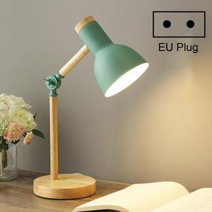 huismerk T1062 Dormitory Eye Protection Desk Lamp Bbedroom Bedside Wood Lamp Krachtbron: EU Plug(Green)