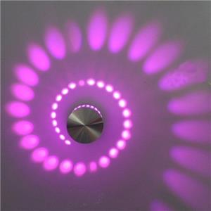 huismerk 3W moderne interieur creatieve spiraal ronde wand lamp voor Club KTV gang gangpad achtergrond wanddecoratie lamp muur gemonteerd (paars licht)