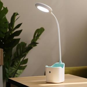 huismerk M0602C Home Desk LED Eye Protection Table Lamp met penhouder(Groen)