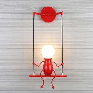 huismerk E27 LED persoonlijkheid creatieve retro smeedijzeren schurk muur lamp zonder lamp (rood)