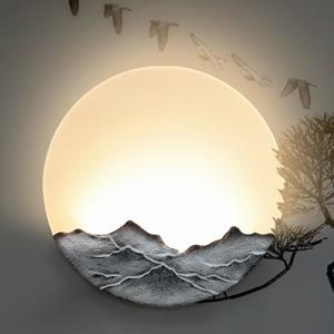 huismerk Chinese stijl muur lamp LED Slaapkamer nachtkast lamp woonkamer decoratielampen grootte: Oude Zilveren Medium