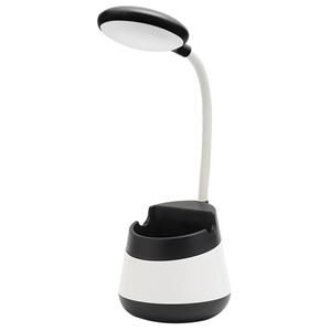 huismerk USB opladen LED-bureaulamp Oogbeschermingslamp met penhouder en telefoonhouder (CS276-1 zwart)