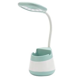 huismerk USB opladen LED bureau licht oogbescherming lamp met pen houder en telefoon houder (CS276-3 groen)