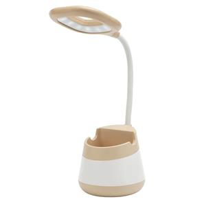 huismerk USB opladen LED bureau licht oogbescherming lamp met pen houder en telefoon houder (CS276-3 geel)