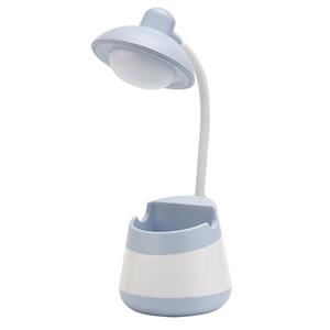 huismerk USB Opladen LED Bureau Licht Oogbescherming Lamp met Pen Houder en Telefoon Houder (CS276-4 Blauw)