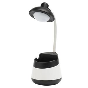 huismerk USB-oplaad led-bureaulichtoogbeschermingslamp met penhouder en telefoonhouder (CS276-4 Zwart)