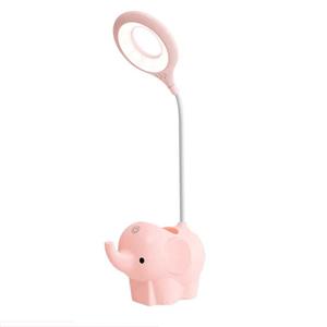 huismerk 1268 6W Eye Protection Learning LED Dormitory Desk Touch Smart Color Elephant Desk Lamp Colour: Charge and Plug Dual Purpose(Pink)