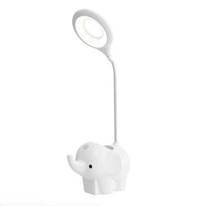 huismerk 1268 6W Eye Protection Learning LED Dormitory Desk Touch Smart Color Elephant Desk Lamp Colour: Charge and Plug Dual Purpose(White)