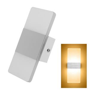 Huismerk Rechte hoek wit LED slaapkamer bed muur gangpad balkon muur lamp grootte: 14 × 6cm (warm licht)