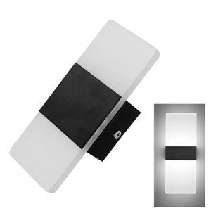 Huismerk Rechte hoek zwart LED slaapkamer bed muur gangpad balkon muur lamp grootte: 14 × 6cm (wit licht)