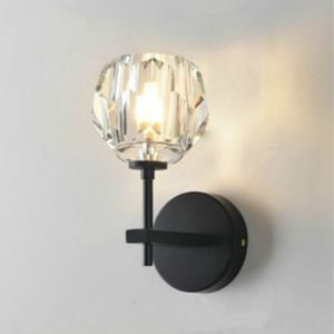 huismerk Muur lamp Villa Hotel muur lamp slaapkamer bed Crystal wand lamp Power Bron: wit licht LED5W (enkele kop zwart)