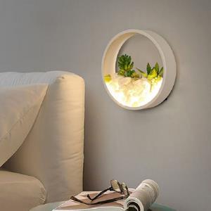 huismerk Woonkamer Achtergrond Wall Slaapkamer Bedside Ronde Sappige Tuin Decoratieve Wandlamp Grootte:20 x 5 cm (Wit)