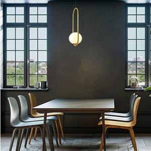 huismerk Restaurant kroonluchter één hoofd creatieve persoonlijkheid eenvoudige moderne koperen lamp met 5W warm licht vorm stijl: ovaal B1