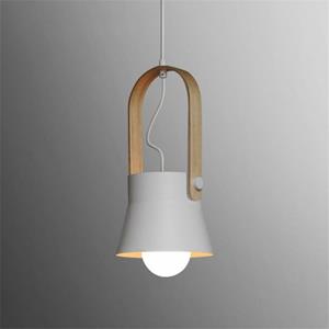 huismerk Houtnerf Creatieve Eenvoudige Persoonlijkheid Restaurant Kroonluchter Single Head Studie Slaapkamer Macaron Bar Kleine lamp zonder lichtbron grootte: