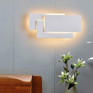 huismerk Witte vierkante 18W creatieve eenvoudige slaapkamer bed woonkamer Restaurant Hotel studiezaal gang gangpad licht LED toren stack wand lamp (warm licht