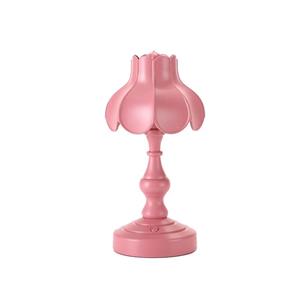 huismerk Retro opladen tafellamp slaapkamer bed LED oogbescherming licht (LD05 Lotus rose rood)