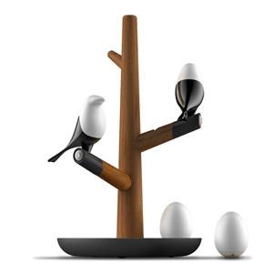 huismerk Gelukkige vogel LED nachttafel lamp hout base intelligent bewegings sensor woonkamer slaapkamer bureau licht (2 vogels 2 eieren)