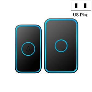 CACAZI A78 Long-Distance Wireless Doorbell Intelligent Remote Control Electronic Doorbell Style:US Plug(Elegant Black)