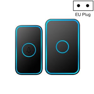 CACAZI A78 Long-Distance Wireless Doorbell Intelligent Remote Control Electronic Doorbell Style:EU Plug(Elegant Black)