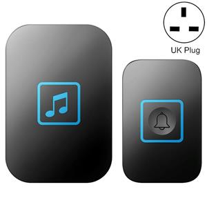 CACAZI A86 elektronische muziek afstandsbediening deurbel een voor een ac draadloze deurbel stijl: Uk plug (zwart)