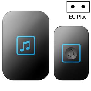 CACAZI A86 elektronische muziek afstandsbediening deurbel een voor een AC draadloze deurbel stijl: EU plug (zwart)