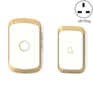 CACAZI A20 Smart Home Wireless Doorbell Digital Music Remote Control Waterproof Doorbell Style:UK Plug(Golden)