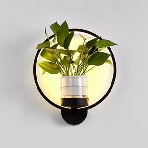 Huismerk 18W warme licht plant LED-wandlamp modern minimalistisch interieur balkon wandlamp zonder planten (3028 zwarte doos)