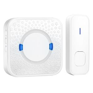 huismerk P6-B 110dB draadloze IP55 waterdichte laag vermogen verbruik WiFi deurbel-ontvanger 53 muziekopties ontvanger afstand: 300m(White)