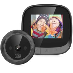 huismerk DD3 2 4 inch TFT-scherm 0 3 MP Security Digital Door Viewer Ondersteuning Infrarood Nachtzicht & 90 graden Groothoek (Zwart)